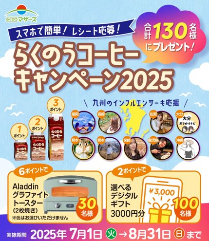 アラジン グラファイトトースターやデジタルギフトが当たるクローズド懸賞