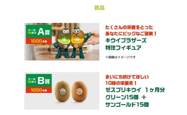 キウイブラザーズ史上最大約20cmの特注フィギュアやキウイが当たるハガキキャンペーン
