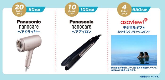 Panasonicのヘアアイテムやカタログギフトなどが当たる伊藤園のレシート懸賞