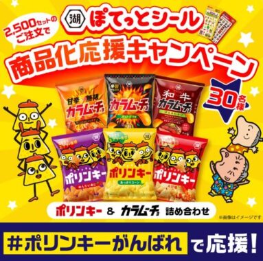 湖池屋商品詰め合わせがその場で当たるXキャンペーン
