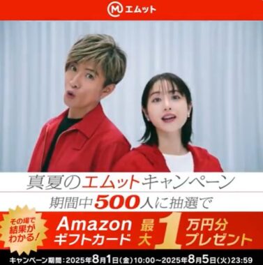 500名様に最大1万円分のAmazonギフトカードが当たるXキャンペーン