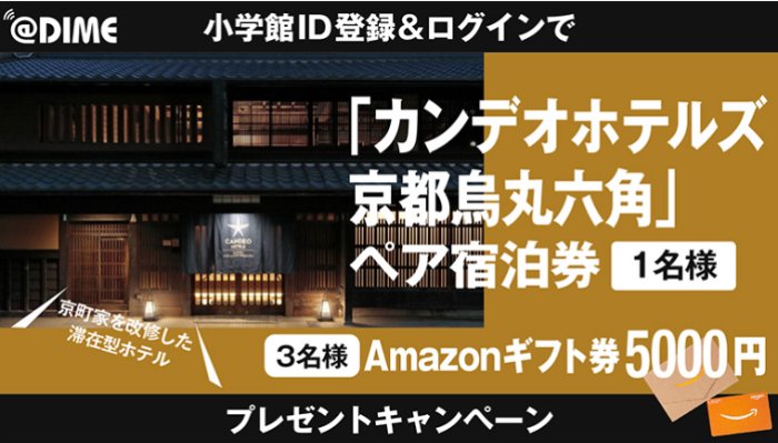 カンデオホテルズ京都烏丸六角のペア宿泊券やAmazonギフト券が当たる豪華懸賞