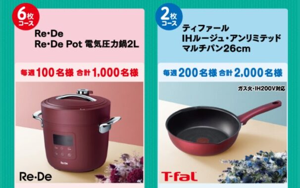 Wチャンスもアリ！電気圧力鍋やT-falマルチパンが当たる丸美屋のハガキ懸賞
