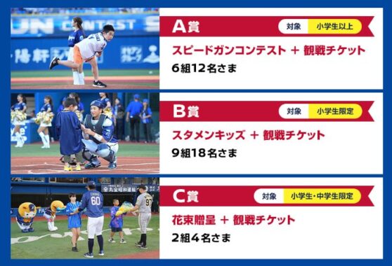 観戦チケット+特別体験が当たる小・中学生向けキャンペーン