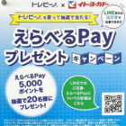 【イトーヨーカドー×東レ】5,000円分のえらべるPayが当たるクローズドキャンペーン
