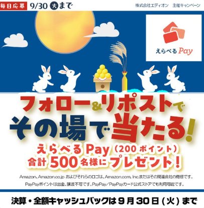 500名様にえらべるPay200円分がその場で当たるXキャンペーン