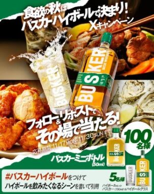 バスカーミニボトルが100名様に当たる毎日応募Xキャンペーン