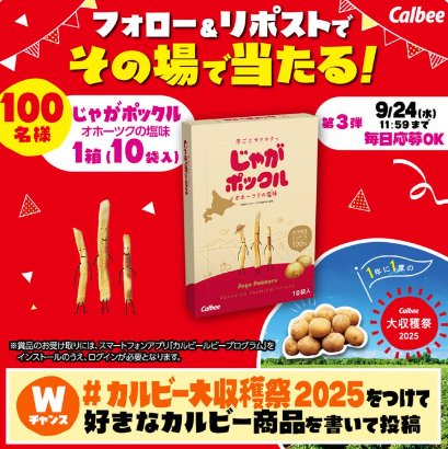 じゃがポックル 1ケースが当たる毎日応募Xキャンペーン
