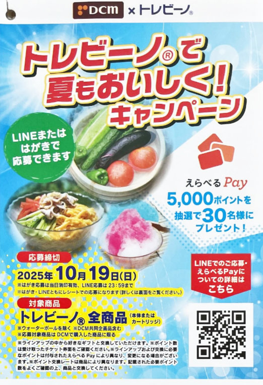 【DCM×東レ】5,000円分のえらべるPayが当たるクローズドキャンペーン