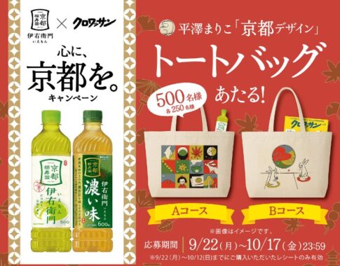 京都デザインのトートバッグが当たるサントリーのレシート懸賞