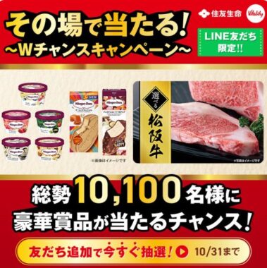 10,000名様にハーゲンダッツ引換券がその場で当たるLINEキャンペーン