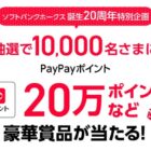 最大20万円分のPayPayポイントが当たる豪華大量当選懸賞