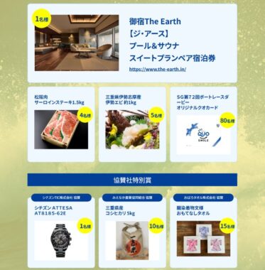 宿泊券や三重県の特産品などが当たる豪華クイズキャンペーン