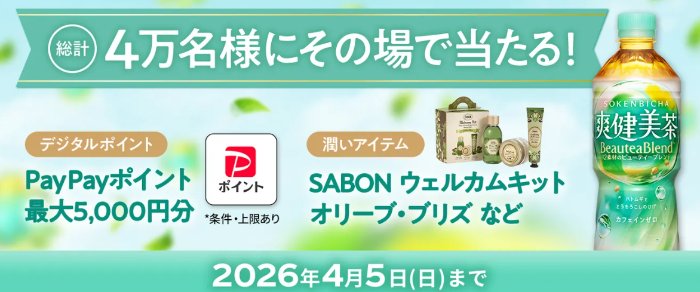 PayPayポイントやSABON商品などが当たる大量当選懸賞