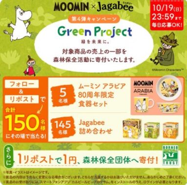 ムーミン80周年限定食器セット or Jagabee商品詰め合わせがその場で当たる豪華Xキャンペーン