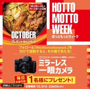 パナソニックのミラーレス一眼カメラがその場で当たる豪華X懸賞