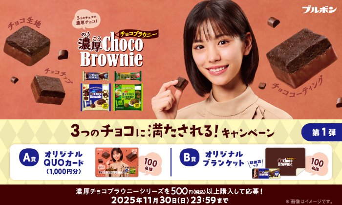 オリジナルQUOカードやブランケットが当たるブルボンのレシート懸賞