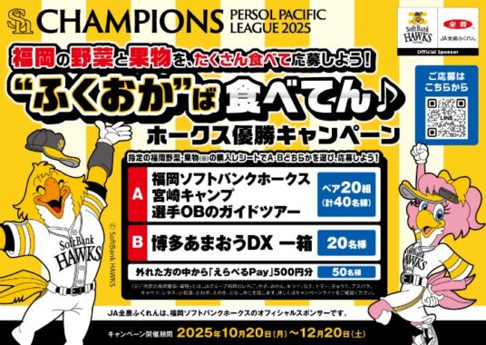 福岡ソフトバンクホークスの宮崎キャンプ 選手OBのガイドツアーなどが当たるキャンペーン