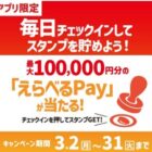 えらべるPay 最大10万円分