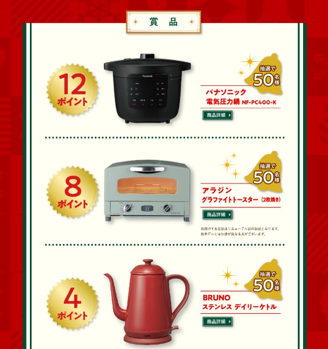 Wチャンスもあり！キッチン家電などが当たる雪印メグミルクのクローズド懸賞