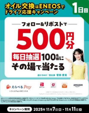 毎日100名様にえらべるPay500円相当がその場で当たるXキャンペーン