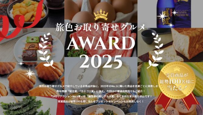 アワード受賞商品が合計100名様に当たるグルメアワード投票キャンペーン