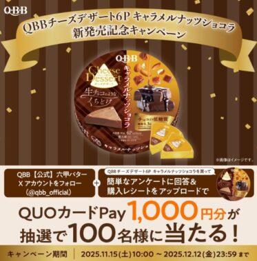 QUOカードPay1,000円分が当たるQBBのクローズドキャンペーン
