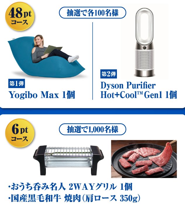Yogibo MaxやDyson空気清浄機も当たるキリンビールの豪華懸賞