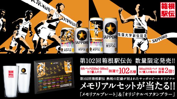第102回箱根駅伝大会オリジナル「メモリアルセット」が当たるキャンペーン
