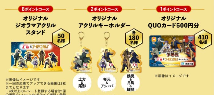 マルちゃん正麺×ゴールデンカムイのコラボグッズが当たるキャンペーン