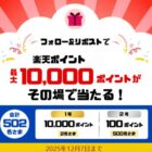 楽天ポイント 最大10,000ポイント