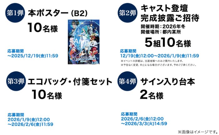 『劇場版 転生したらスライムだった件 蒼海の涙編』キャスト登壇完成披露招待券も当たるキャンペーン