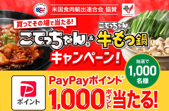 その場で抽選！PayPayポイント1,000ポイントが当たるキャンペーン