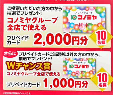 【コノミヤ×フルタ製菓】コノミヤグループのプリカが当たるクローズドキャンペーン