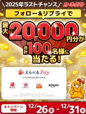 えらべるPay最大2万円分が100名様に当たるキャンペーン