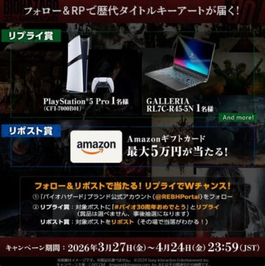 最大5万円分のアマギフがその場で当たる毎日応募Xキャンペーン