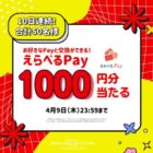 えらべるPay1,000円分が当たる毎日応募Xキャンペーン