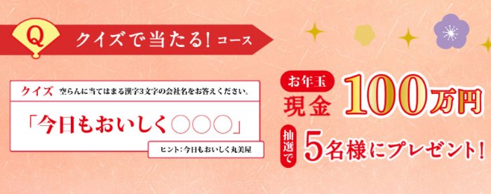 現金100万円が当たる丸美屋の豪華初夢キャンペーン