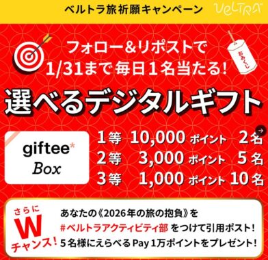 最大1万円分のgiftee Boxが毎日1名様に当たるXキャンペーン