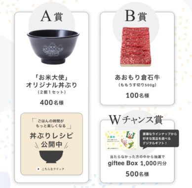 Wチャンスもアリ！オリジナル丼ぶりやお肉も当たるクローズドキャンペーン