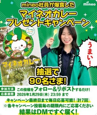 マイネオカレーが90名様にその場で当たるXキャンペーン