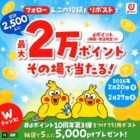 dポイント 最大20,000ポイント