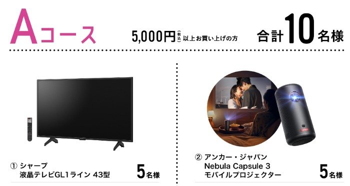 【マツキヨココカラ】プロジェクターやポイントなどが当たるクローズドキャンペーン