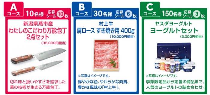 ヨーグルトセットや万能包丁セットも当たるハガキキャンペーン