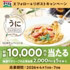 2,000円分のオリーブの丘食事券が当たる毎日応募Xキャンペーン