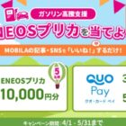 ENEOSプリカ 10,000円分 / QUOカードPay 最大3,000円分