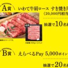 いわて牛肩ロース肉 2万円相当 / えらべるPay 5,000ポイント