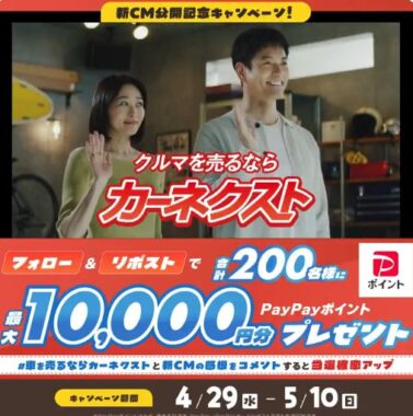 PayPayポイント最大1万円分が200名様に当たるキャンペーン