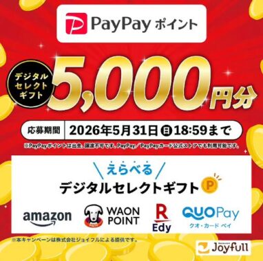 デジタルギフト5,000円分がその場で当たる毎日応募Xキャンペーン