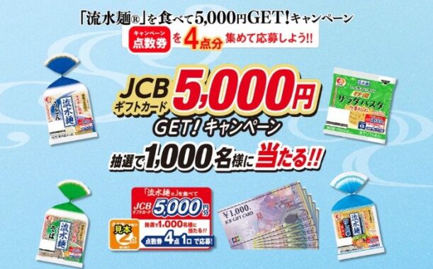 5,000円分のJCBギフトカードが当たる大量当選ハガキ懸賞